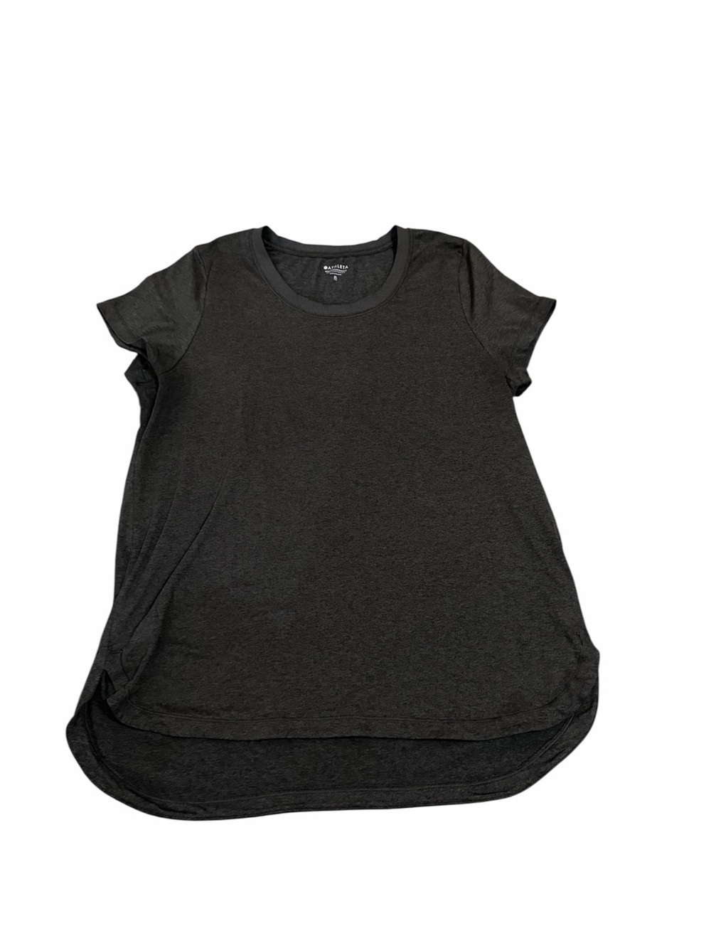 Athleta Black Scoop Hem Short Sleeve Tee